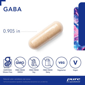 Pure Encapsulations GABA - Supplement to Support Relaxation & Moderation of Occasional Stress - 120 Capsules