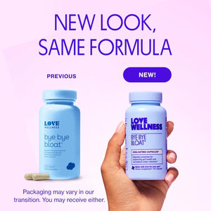 Love Wellness Bye Bye Bloat | Digestive Enzymes for Fast Acting Bloating Relief for Women (60 Count)