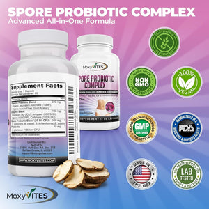 Spore Probiotic Complex - All in One Prebiotics and Probiotics for Digestive Health