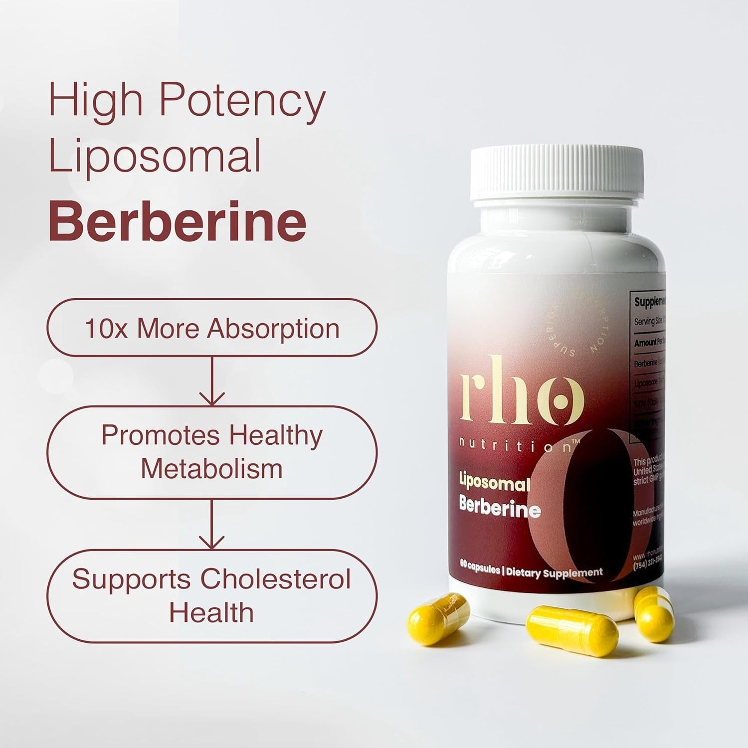 Liposomal Berberine Capsules – Supports Immune Function, Gut Health and Metabolic and Cardiovascular Health (60 Capsules)