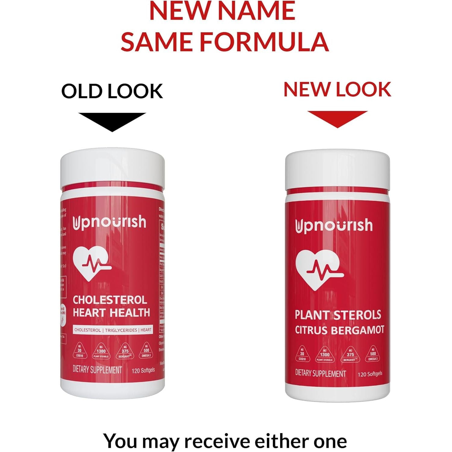 Upnourish Citrus Bergamot, Plant Sterols and Stanols Supplement, Heart Health Support 120 Softgels