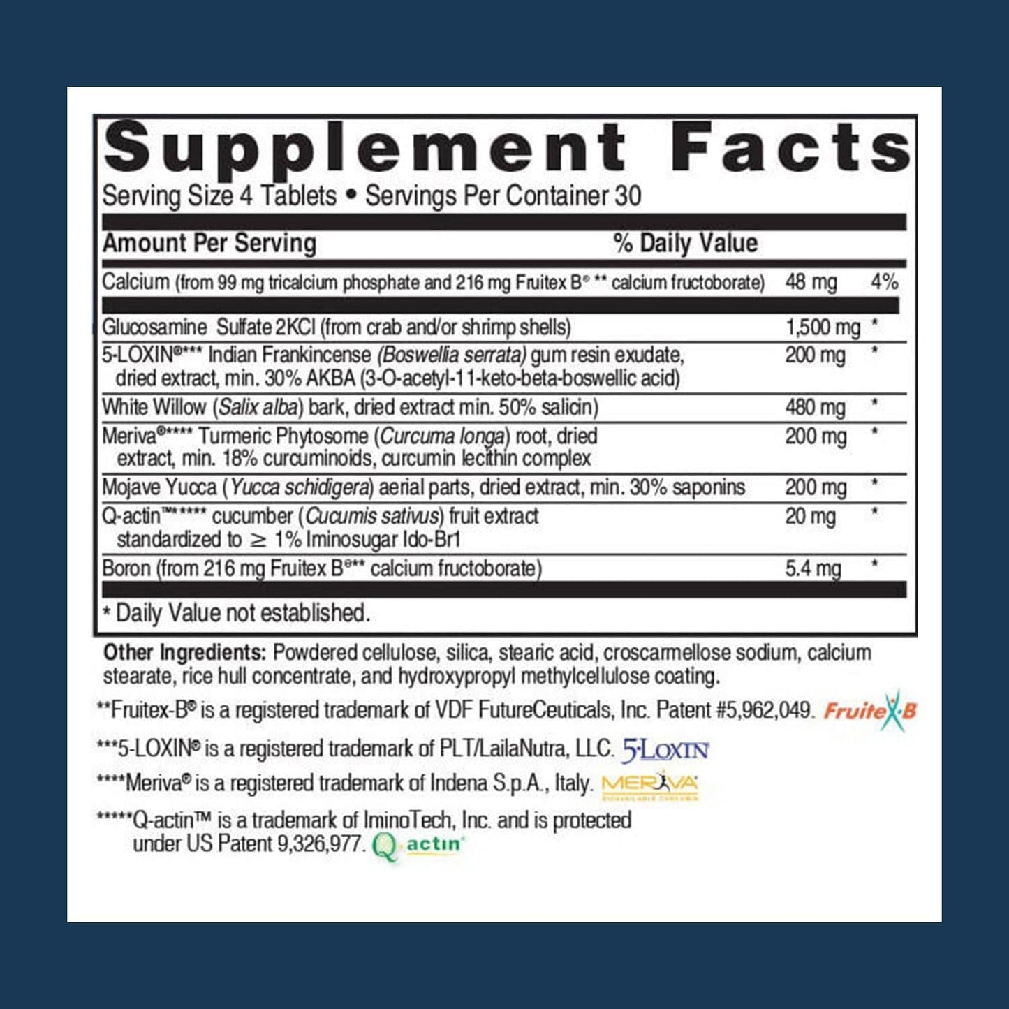 Advanced Joint Support Supplement, Relieve Joint Discomfort, Calcium, Glucosamine, 5-Loxin, Manufactured in the USA, 120 Tablets