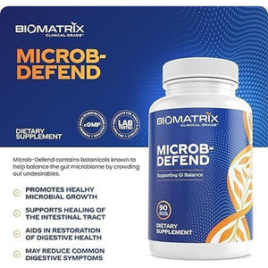 Biomatrix Oil Blend of Thyme, Oregano, Clove, Digestive Supplement for Men and Women, GI Repair Softgels | Microb-Defend (90 Capsules)