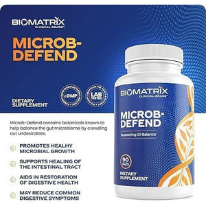Biomatrix Oil Blend of Thyme, Oregano, Clove, Digestive Supplement for Men and Women, GI Repair Softgels | Microb-Defend (90 Capsules).