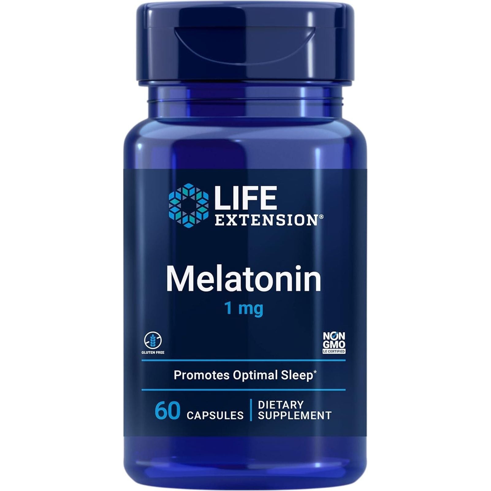 Life Extension Melatonin 1 Mg - for Restful Night & Hormone Balance - 60 Capsules
