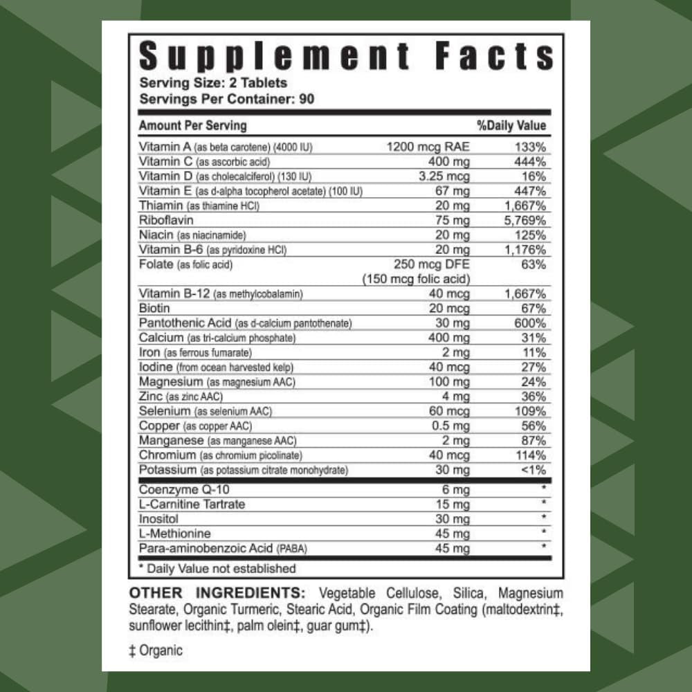 Youngevity Ultimate Daily Mega Multivitamin - 20+ Vitamins and Minerals W/ Coq10 - 180 Tablets