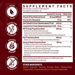 DHT Blocker for Men | Hair Growth Supplement with Saw Palmetto & Biotin (90 Capsules)