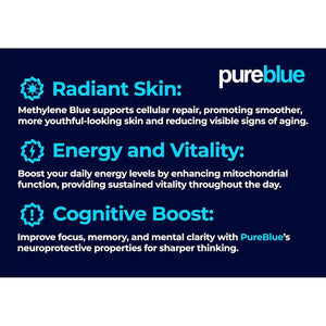 Pureblue Methylene Blue Pharmaceutical Grade, Anti-Aging and Cognitive Enhancing Properties (2 Fl Oz)