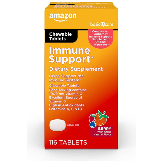 Amazon Basic Care Immune Support Berry Chew Tablets, 116 Count