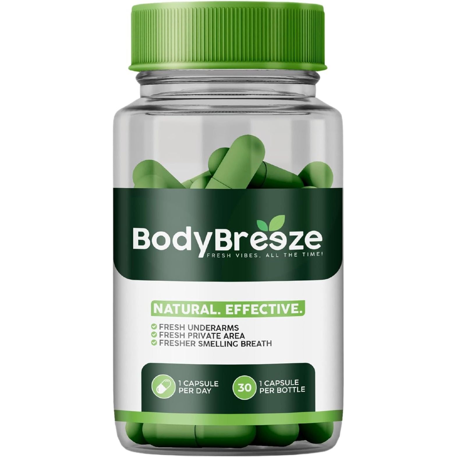 Internal Deodorant Supplement | Natural Chlorophyll for Body Odor Control, Gut Health, and Fresh Breath 30 Capsules