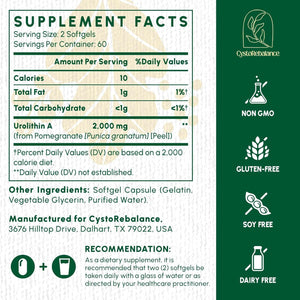 Urolithin A Supplement 2000MG - for Healthy Aging, Antioxidants and Mitochondrial Support - 120 Softgels/Servings
