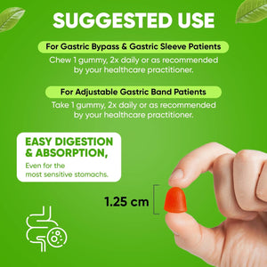 Barislim Bariatric Vitamin Biotin Gummies for Patients after Weight Loss Surgery - 90 Fruit Chews