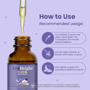 Truheight Kids Sleep Tincture Ages 2+ Babies, Toddlers & Kids Natural Sleep Aid