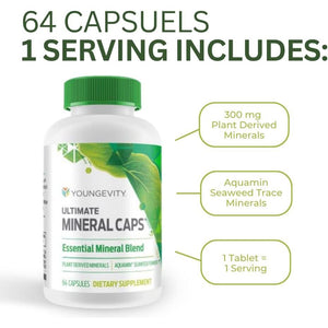 Youngevity Ultimate Mineral Caps™ - 70+ Essential Full Spectrum Trace Minerals (64 Capsule)