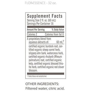 Flora Flor Essence Liquid Tea Blend - Gentle Detox Cleanse 32Oz