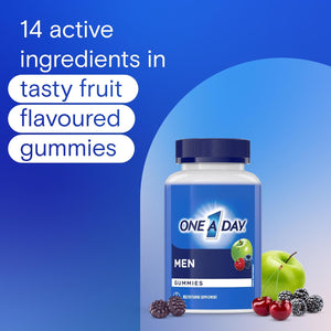 One a Day Men'S Multivitamin Gummies - Daily Gummy Vitamins for Men with Vitamin A, C, D, Zinc for Immune and Bone Health, Biotin for Energy Metabolism, Vitamin E, Selenium Antioxidants, 130 Gummies