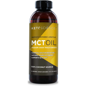Keto Science Ketogenic MCT Oil Dietary Supplement, Sustained Natural Energy, Helps Burn Fat and Weight Loss, Unflavoured, 15 Fl Oz