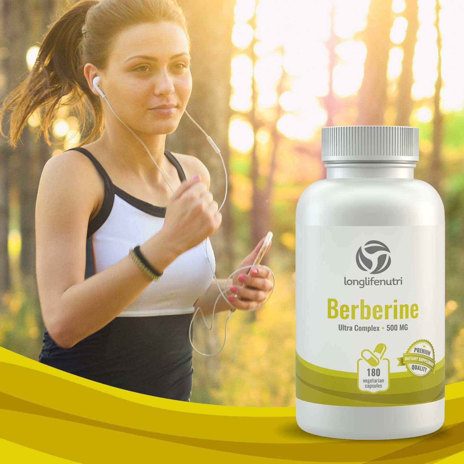 Berberine Supplement 500Mg HCL Extract,180 Capsules, Made in USA