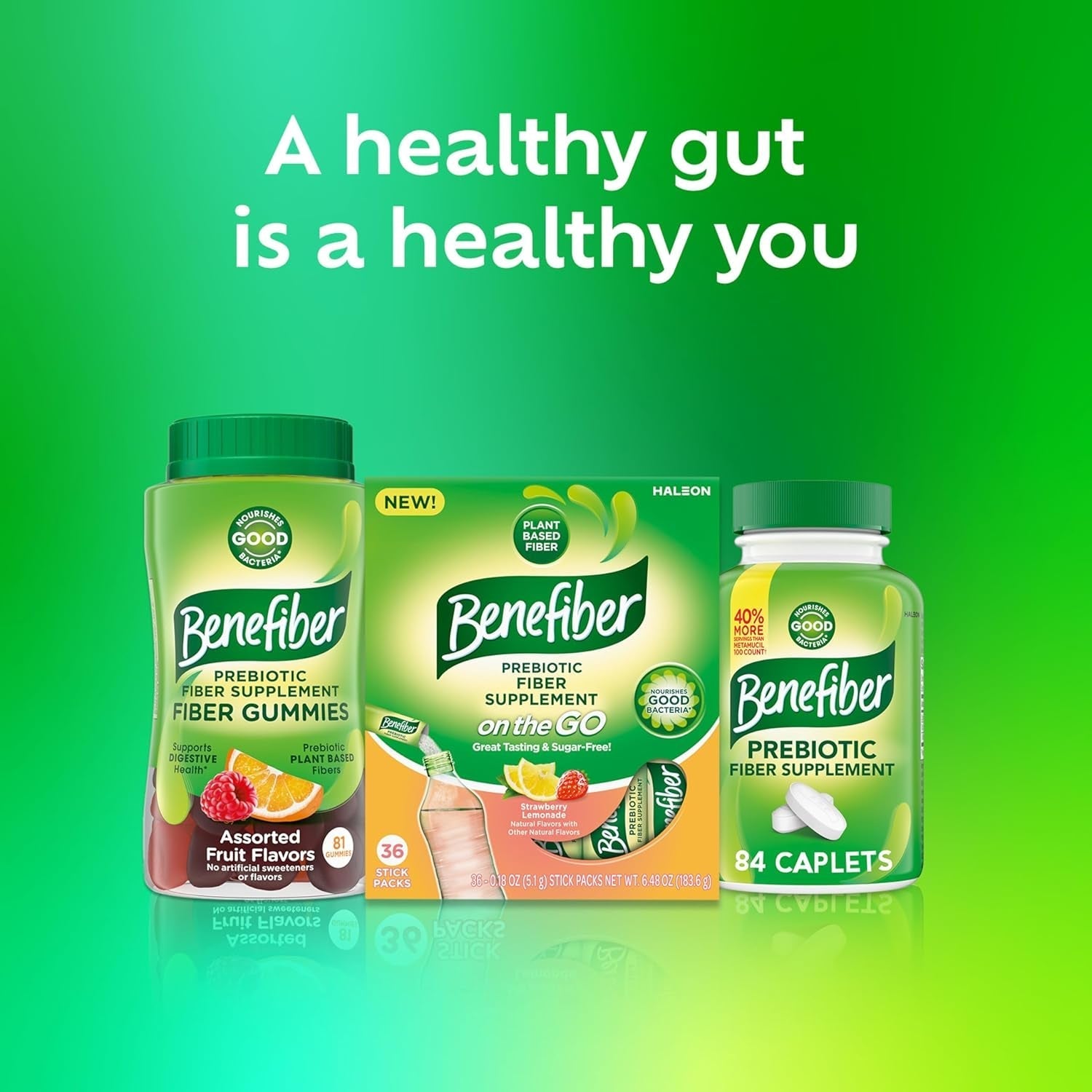 Benefiber Fiber Supplement, Strawberry Lemonade, on the Go Stick Packs, 36 Count