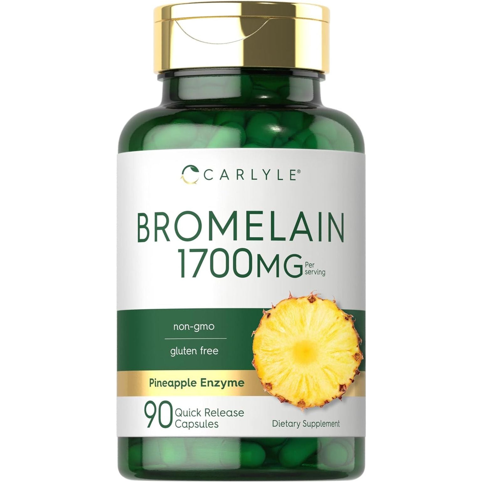 Carlyle Bromelain 1700 Mg | 90 Capsules | Pineapple Enzyme Supplement