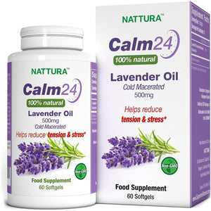 Nattura Calm Aid Lavender Oil Pills - 500Mg - 60 Softgels