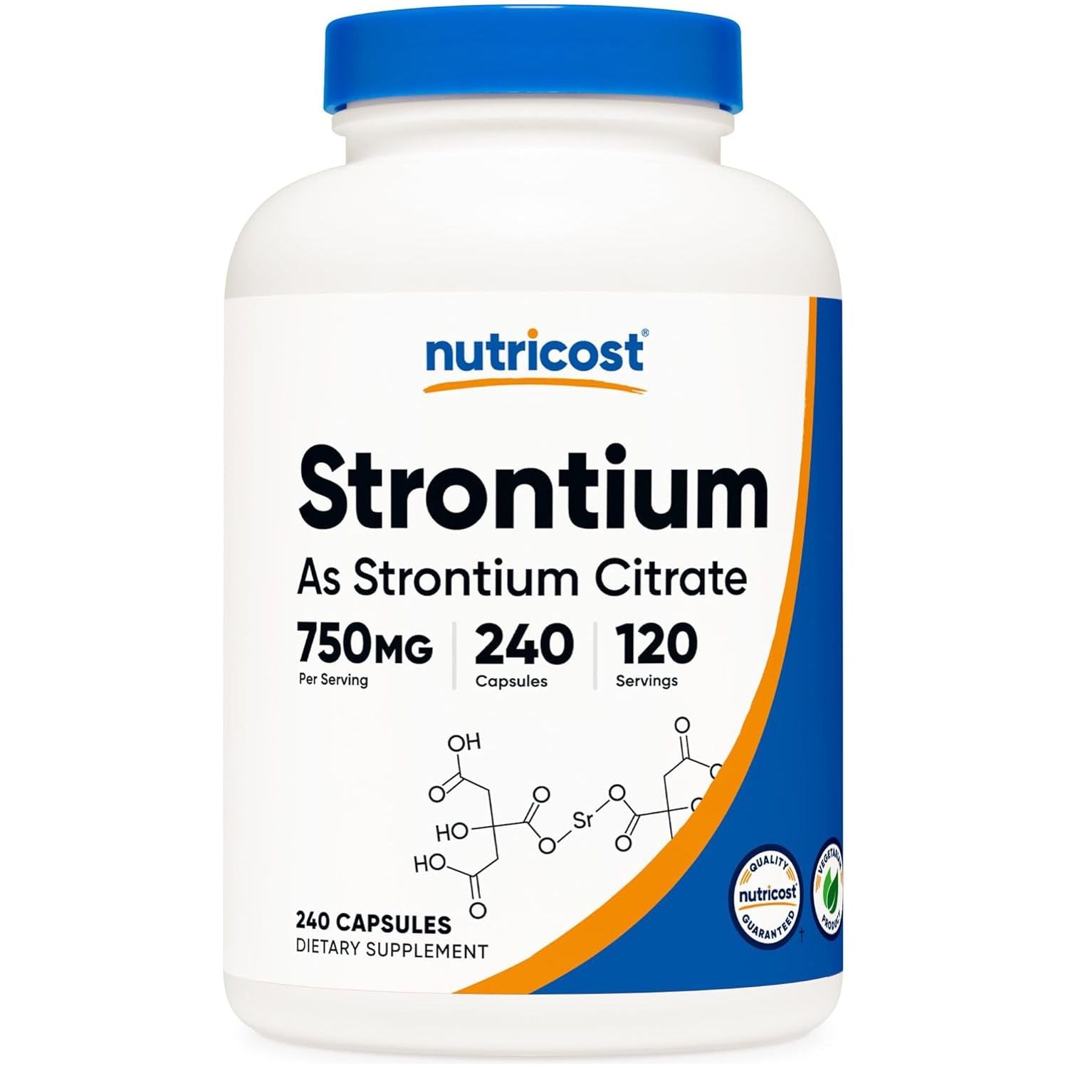 Nutricost Strontium Capsules 750Mg, 240 Capsules - Vegetarian, Non-Gmo, Gluten Free