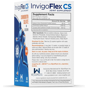 Invigoflex® CS - Chondroitin Sulfate with Turmeric Curcumin Non GMO for Knee, Hand, Back & Hip Premium Joint Supplement