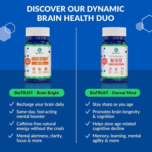 Biotrust Brain Bright – Daily Nootropic Boost for Focus, Concentration, Mental Clarity 30 Servings