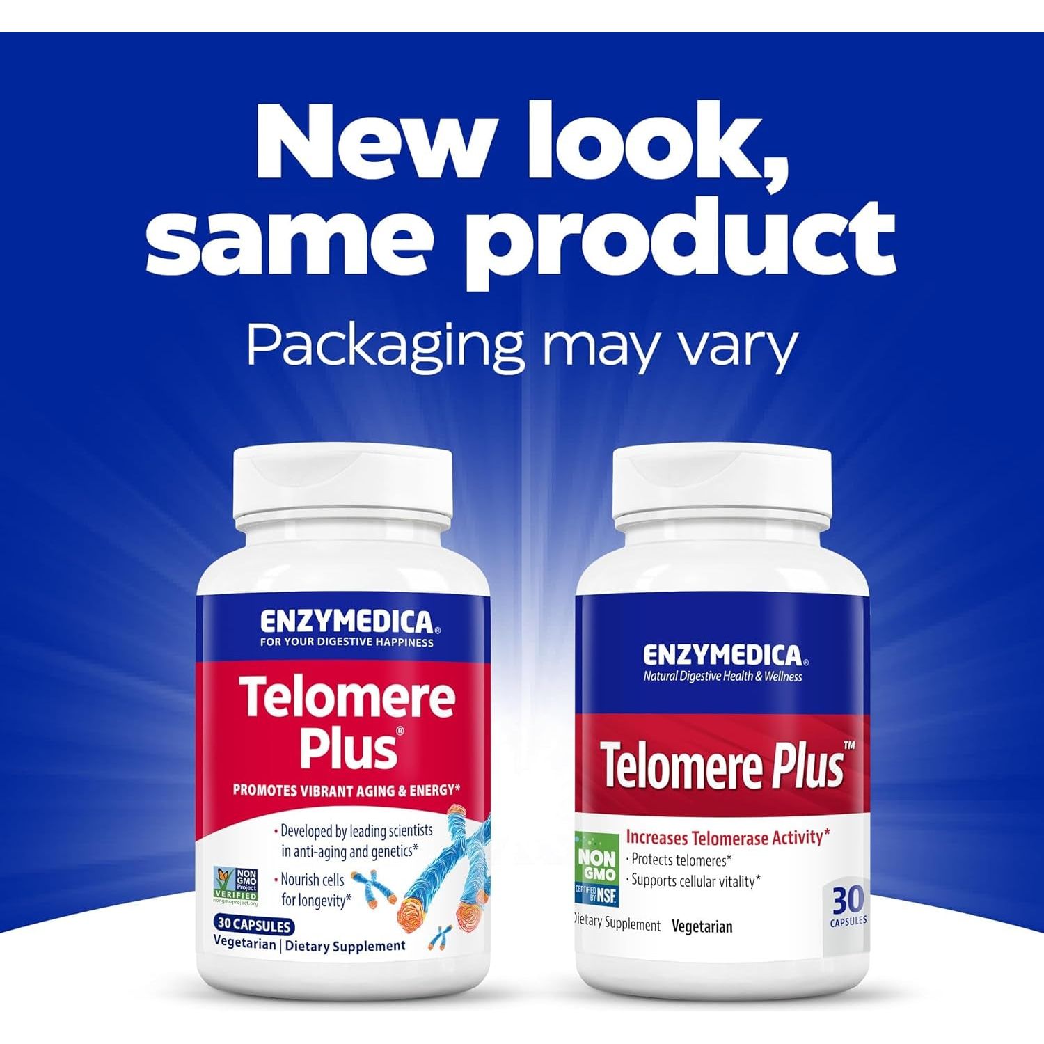 Enzymedica, Telomere Plus, Enzyme Support for Cellular Health, 30 Capsules