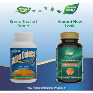 Nature'S Way Gluten Defense Digestive Enzymes*, Helps Digest Wheat and Dairy*, 120 Vegan Capsules