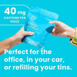 Neurogum Energy Caffeine Mints - Nootropic Energy & Focus Supplement (90 Pieces)