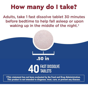 Nature Made Wellblends Back to Sleep Melatonin 1 Mg, L Theanine 100 Mg and GABA 100Mg 40 Tablets