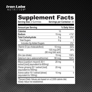 Iron Labs Nutrition Testo Gummies for Men (60 Gummies) - Mixed Berry Flavor
