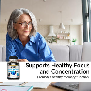 Kaya Naturals - Nootropic Brain Support Supplement - Focus & Concentration & Learning Accuracy - 60 Count