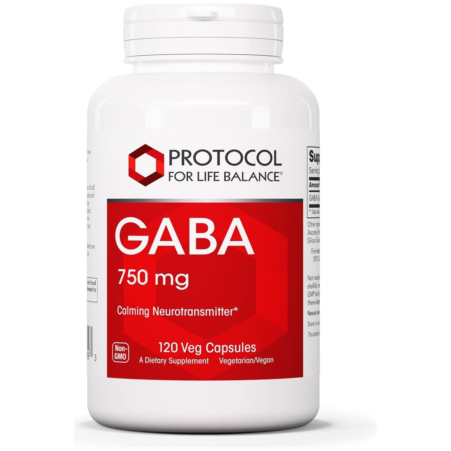 PROTOCOL for LIFE BALANCE GABA 750Mg - Normal Cognition- Supplement - 120 Veg Caps