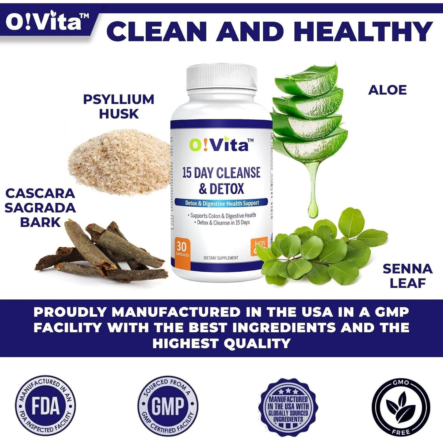 15-Day Cleanse and Detox Supports Digestive and Colon Health (30 Capsules)