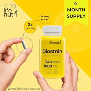 Diosmin 1000Mg Advanced Formula - for Circulatory Health Support 240 Capsules