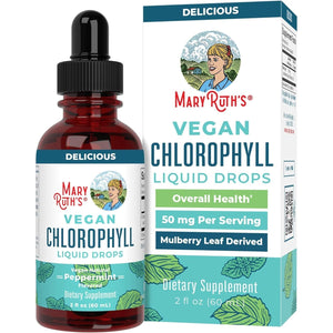 Maryruth Organics Chlorophyll Liquid Drops, Mulberry Derived Supplement for Ages 14+ Minty Flavor, 2 Fl Oz