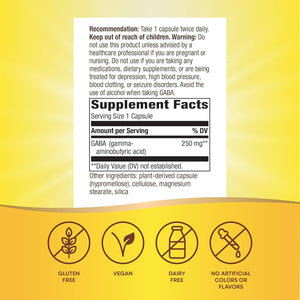 Nature'S Way GABA Gamma-Aminobutyric Acid, Supports Brain Health*, 60 Capsules