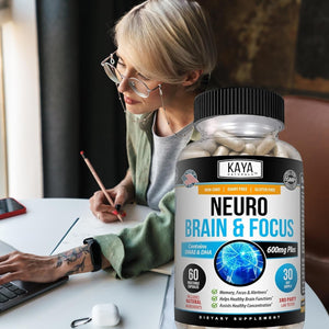 Kaya Naturals - Nootropic Brain Support Supplement - Focus & Concentration & Learning Accuracy - 60 Count