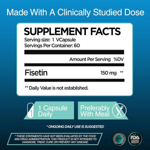 Fisetin 150Mg | Supplement for Aging Cognitive Support 60 Capsules