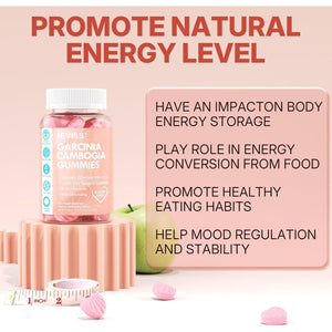 Sugar Free Garcinia Cambogia Gummies 1000Mg 95% HCA Pure Extract, Strawberry Flavor 60 Count