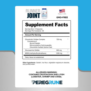 Runner Joint Support Supplement - Healthy Knees, Back, Cartilage, & Joints – 90 Capsules