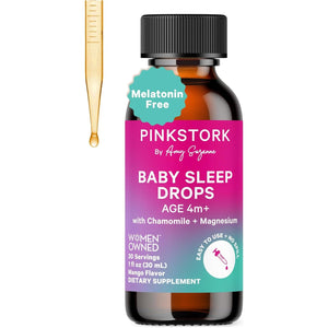 Pink Stork Baby Sleep Drops Naturally Support Sleep 1 Oz, 30 Servings