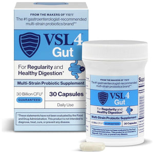 VSL4 Gut Health, Probiotics for Digestive Health, 30 Billion CFU per Capsule, 30 Pack