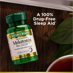 Nature’S Bounty Melatonin 3Mg, 100% Drug Free Sleep Aids for Adults 240 Count (Cherry Flavour)