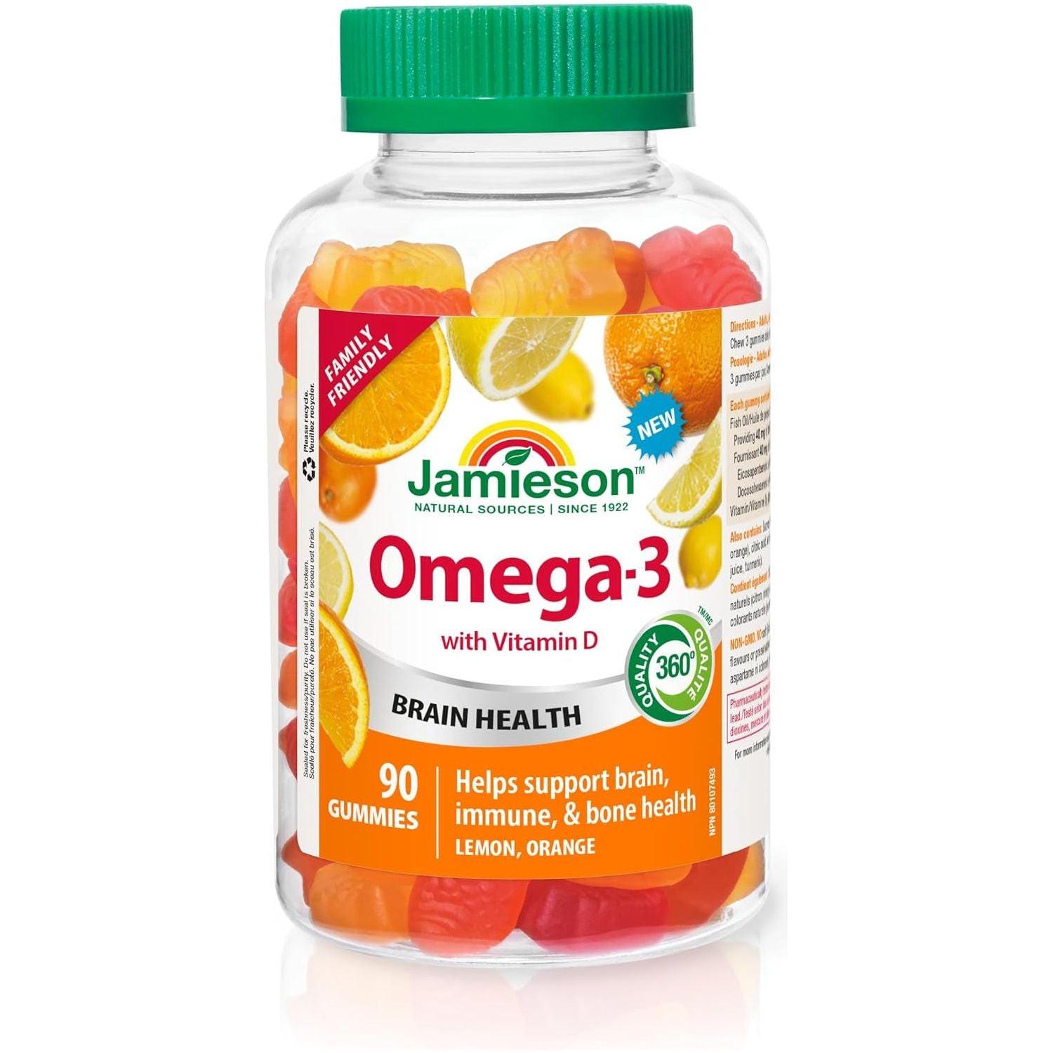 Jamieson Omega-3 Gummy Formula - Delicious Gummies, 90 Count.
