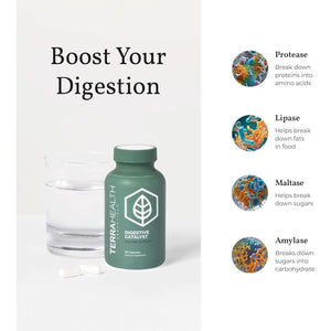 Terra Health Essentials Digestive Catalyst | Reduce IBS | Amylase, Protease & Glucoamylase (60 Capsules)