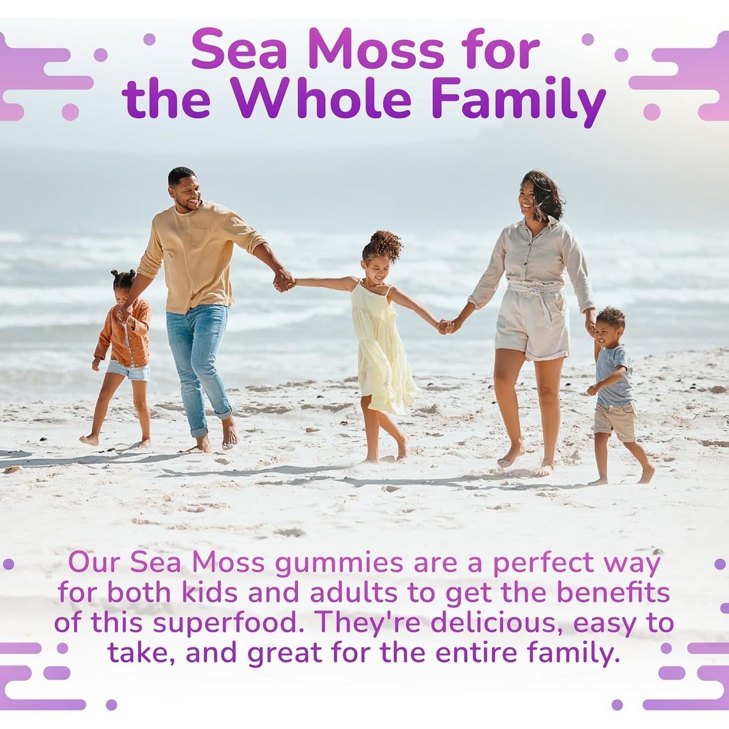 Sea Moss Elderberry Gummies with Magnesium, Burdock Root and Bladderwrack – Daily Nutritional Support for Kids and Adults | 60Pcs