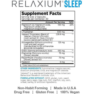 Relaxium Sleep Aid for Adults, Melatonin 5Mg with Magnesium Glycinate,30-Day Supply